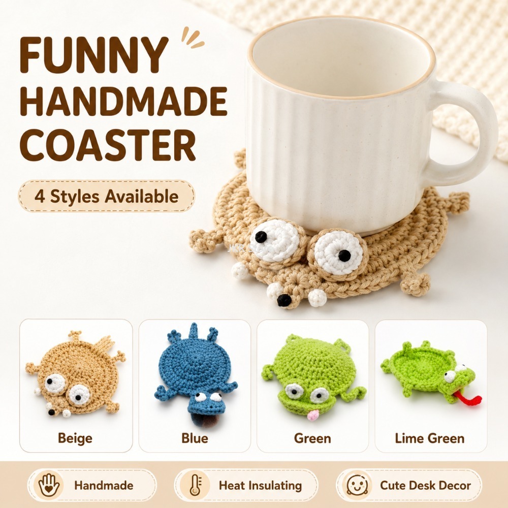 Coffee Tea Uses - Handgebreide dieren-coffee coaster, handgeweven, afgewerkt, creatief