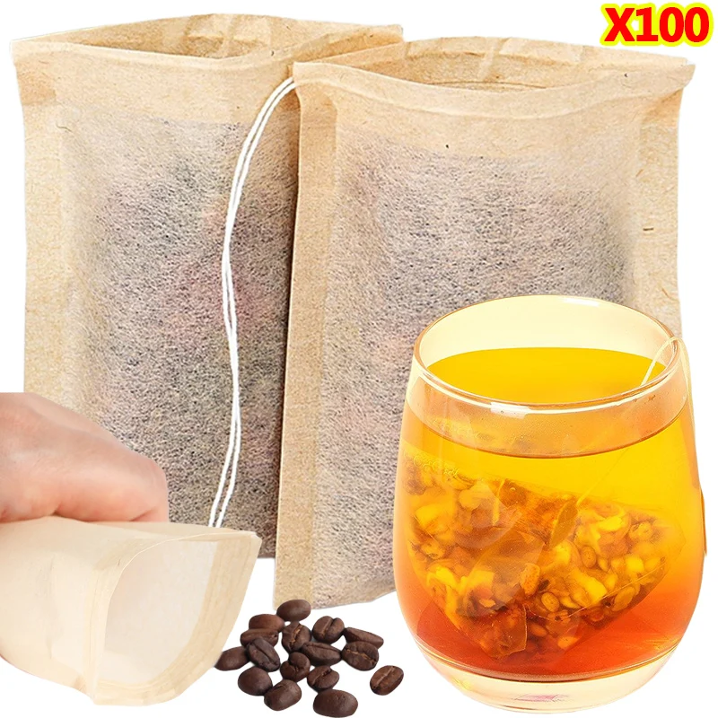 Coffee Tea Leaf - 100 Stuks Theezakjes Met Trekkoord Filter