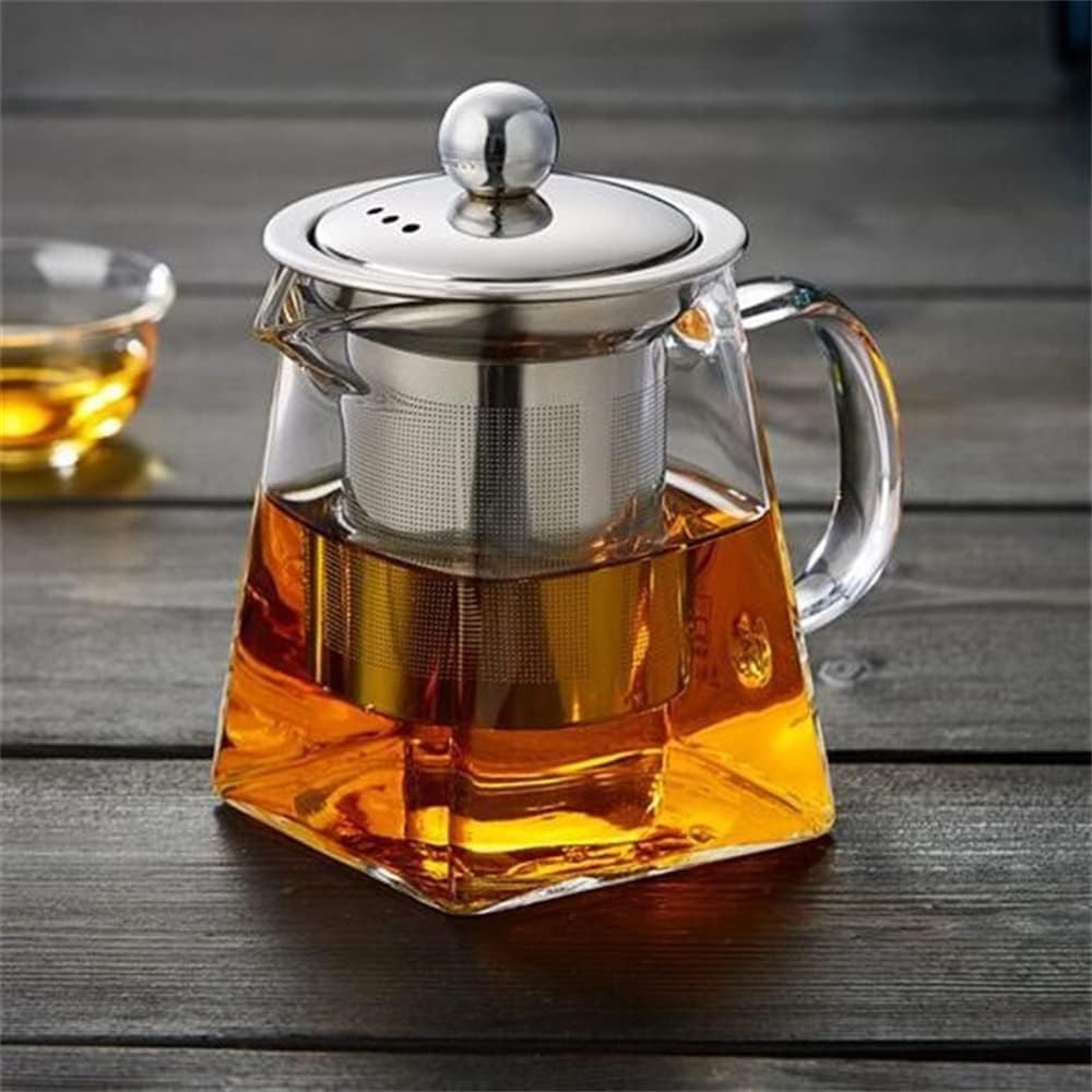 Coffee Tea Leaf - WOOJACK Hittebestendige glazen theepot met vierkante