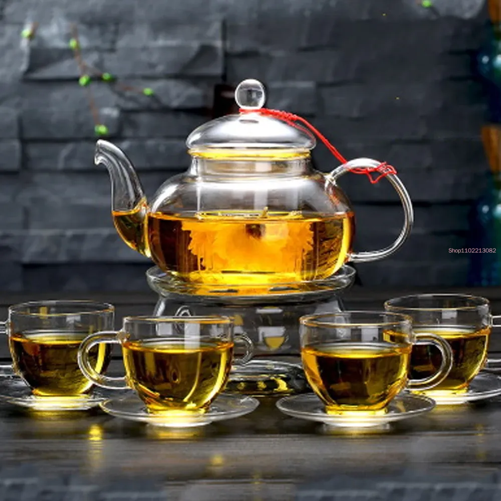 Bamboo Tea Tray - Elegant glazen theeservies Borosilicaat theepot met