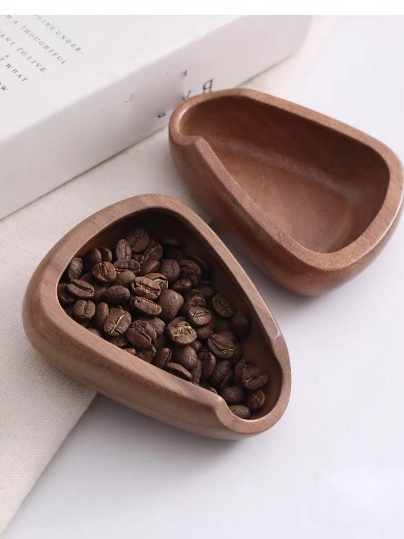 Coffee Bean Scale - Koffiebonenweegschaal Walnoothout Retro Outdoor Handgezetelde Espresso
