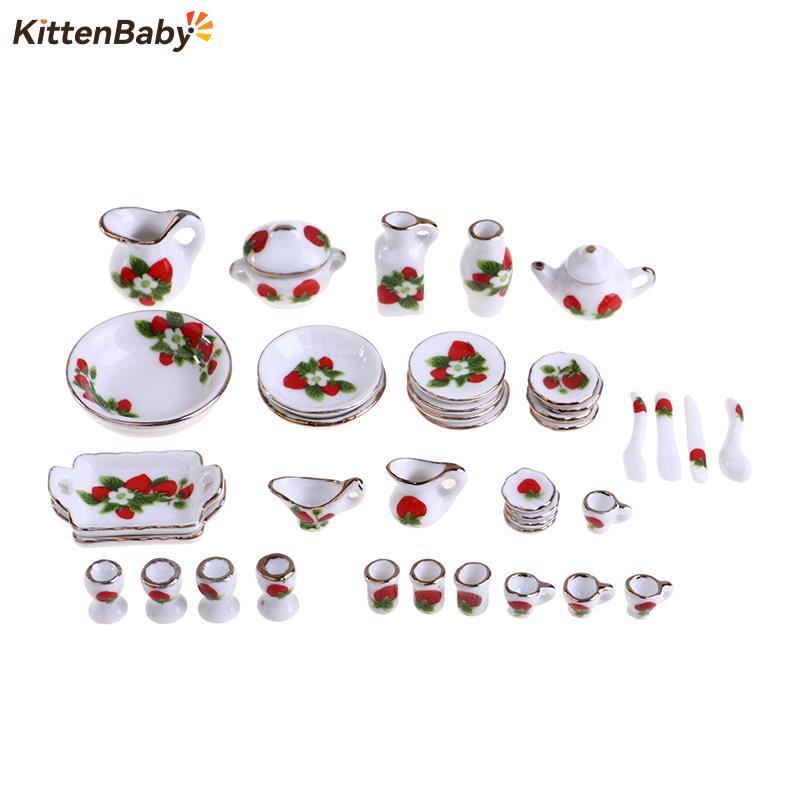 Coffee Tea And Sugar Set - 1 Set 1:12 Miniatuur Poppenhuis Bloem