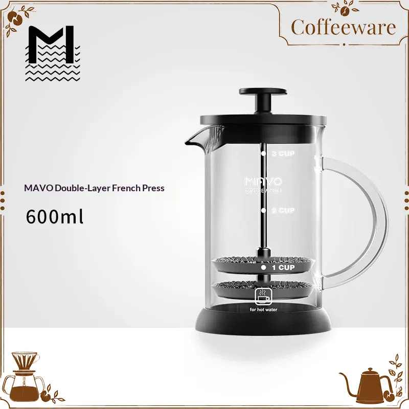 Coffee And Tea Filter - MAVO French Press Koffiezetapparaat Dubbel Mesh