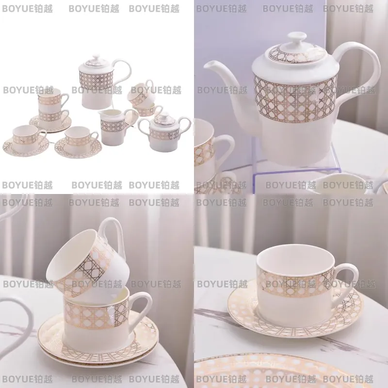 Coffee Tea Uses - Luxe porseleinen koffiekopjesset, eenvoudige Europese stijl,