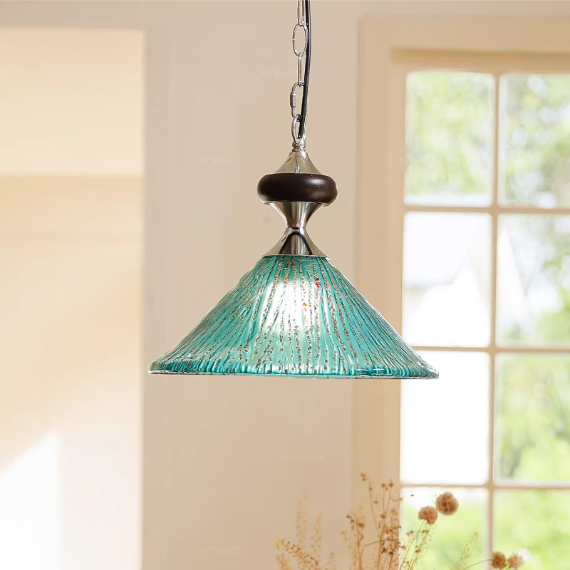 Switching Coffee To Tea - Amerikaanse stijl handgemaakte blauwe glazen hanglamp