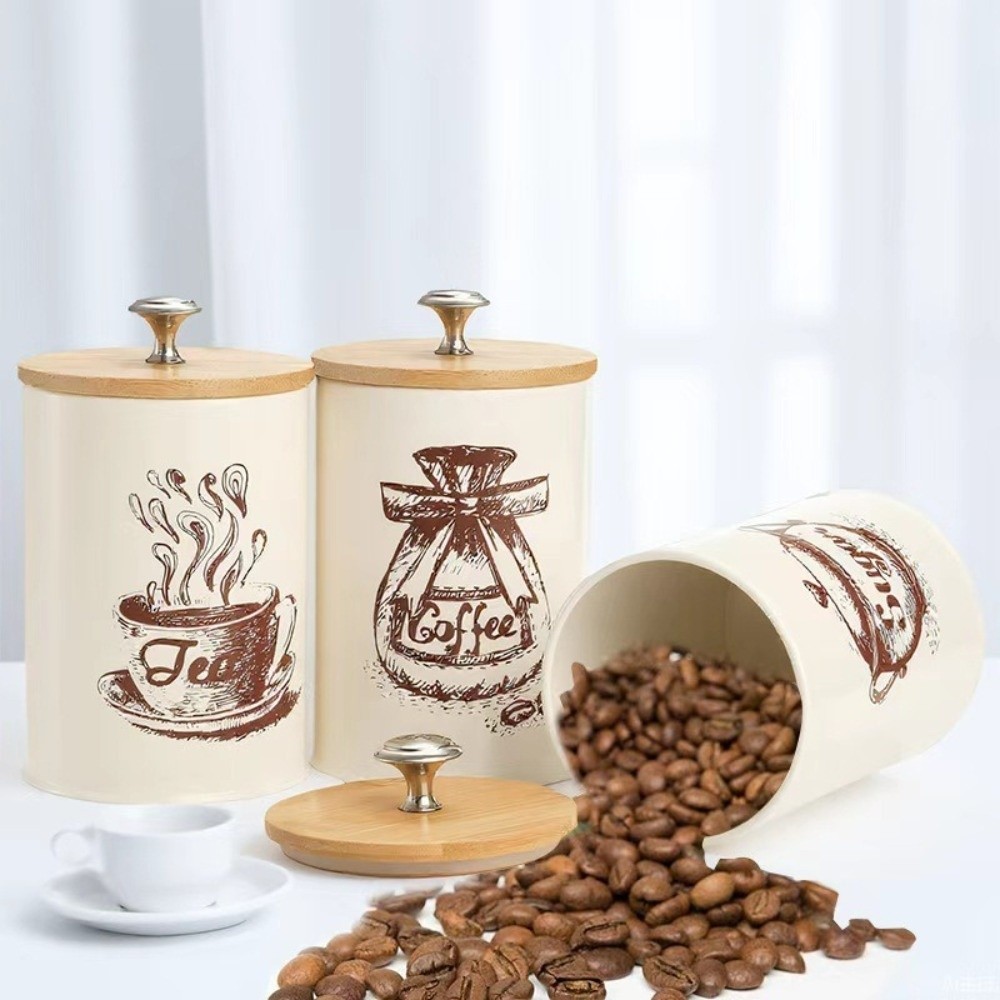 3-delige metalen koffiebusset  - Coffee Tea And Sugar Canister Set recensie en prijs
