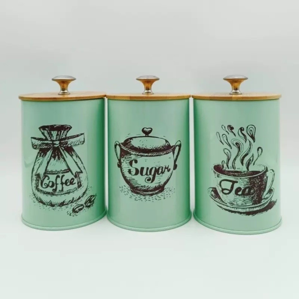 3-delige metalen koffiebusset  - Coffee Tea And Sugar Canister Set recensie en prijs