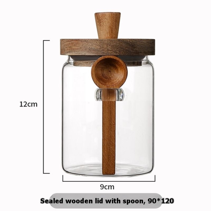 ABJI-Glazen potten met houten  - Coffee Tea And Sugar Canister Set recensie en prijs
