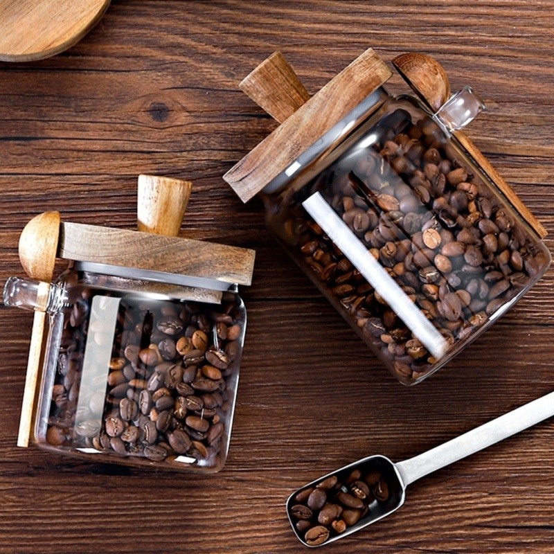 ABJI-Glazen potten met houten  - Coffee Tea And Sugar Canister Set recensie en prijs