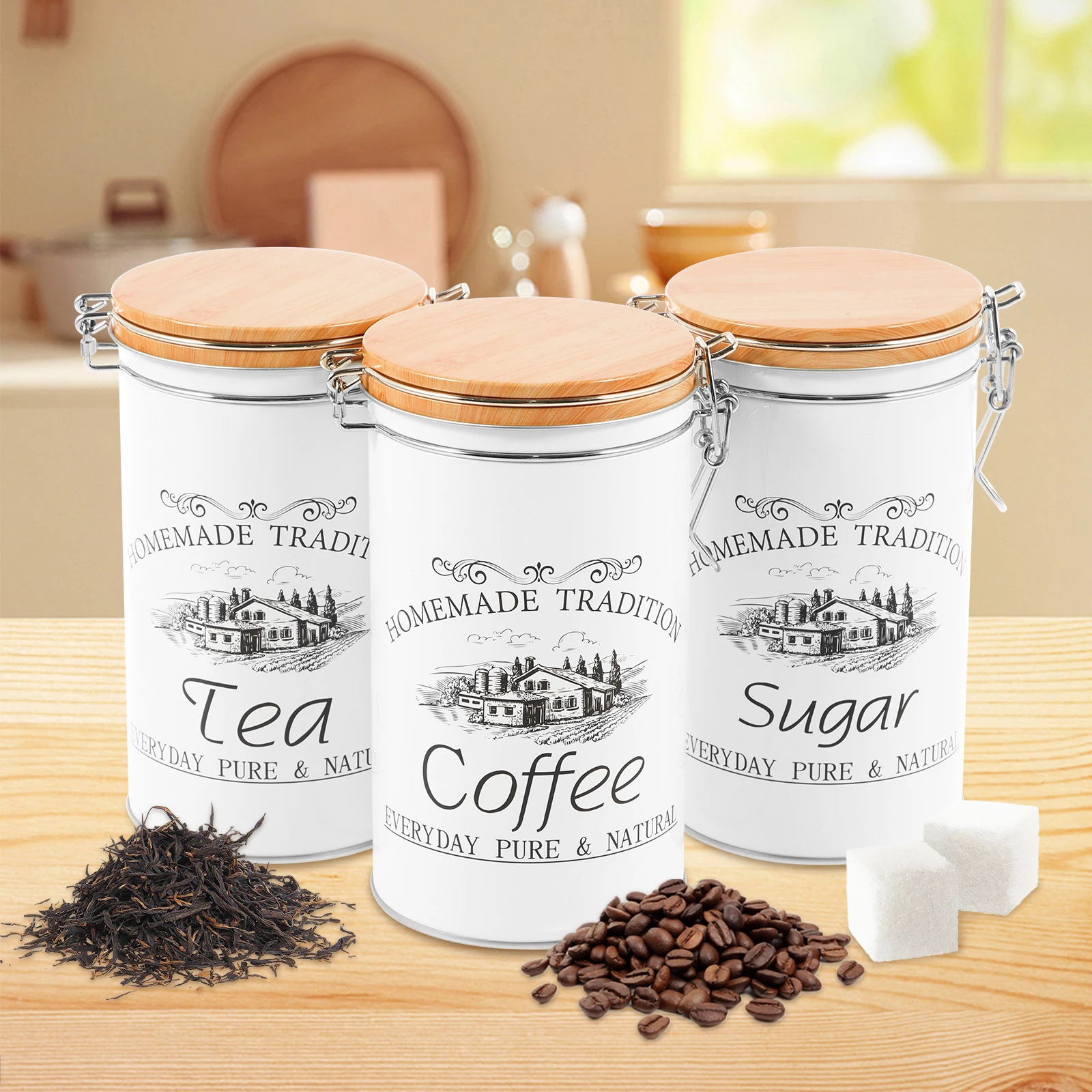 3 stks/set Thee Koffie Suikerb - Coffee Tea And Sugar Canister Set recensie en prijs