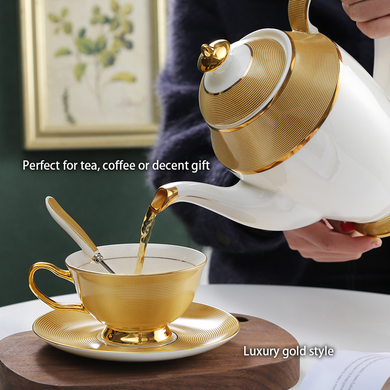 Luxe Goud Bone China Koffie Se - Coffee Tea And Sugar Set recensie en prijs