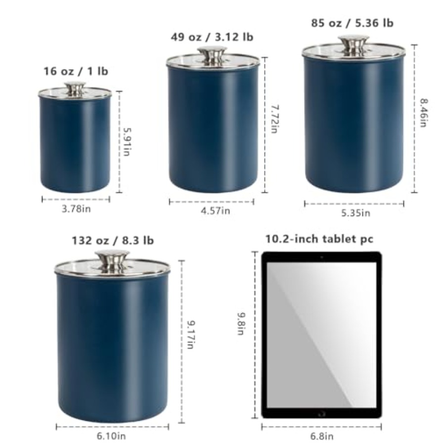 RVS voedsel bewaardozen set va - Coffee Tea And Sugar Canister Set recensie en prijs