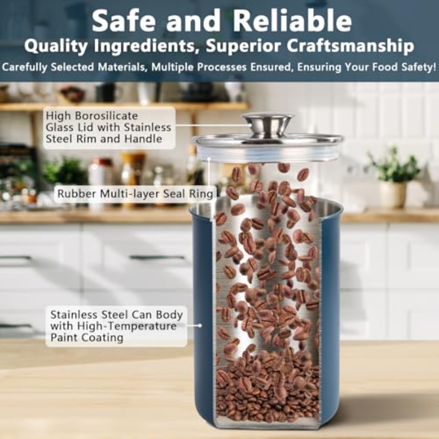 RVS voedsel bewaardozen set va - Coffee Tea And Sugar Canister Set recensie en prijs