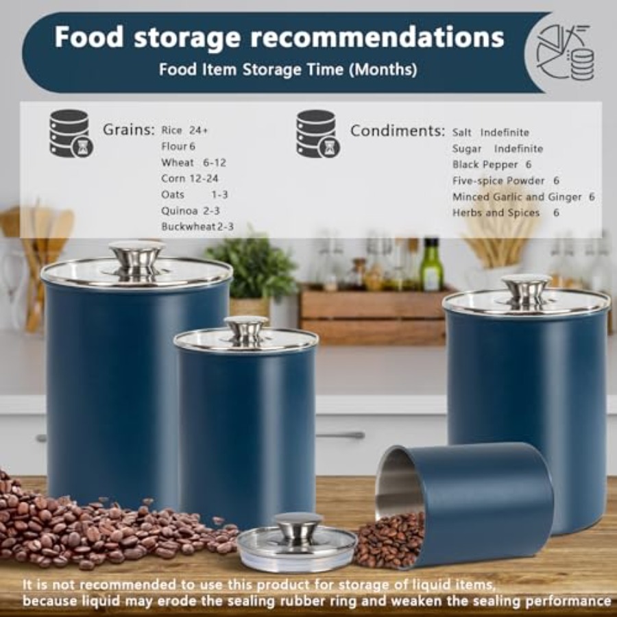 RVS voedsel bewaardozen set va - Coffee Tea And Sugar Canister Set recensie en prijs