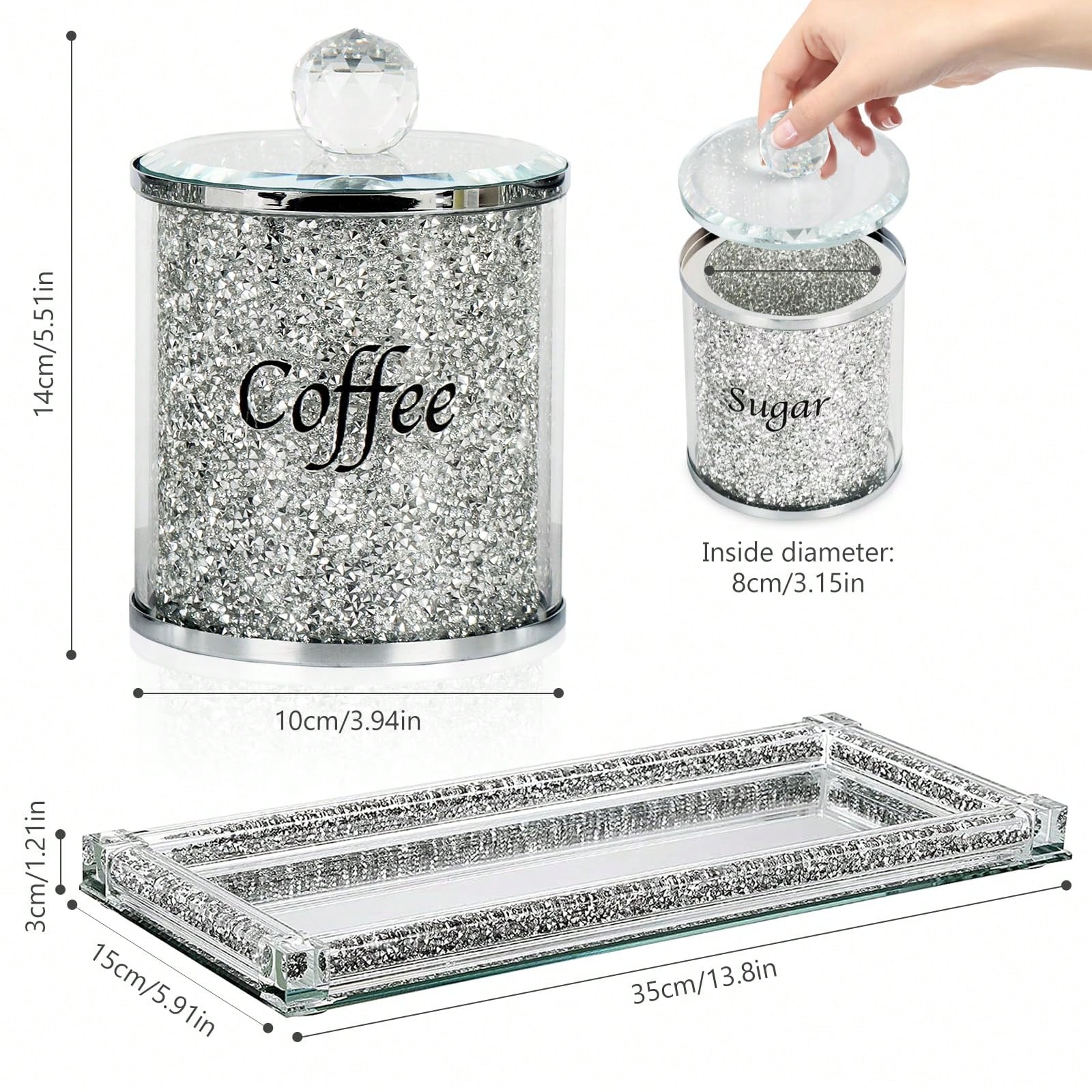 Koffie Suiker Thee Blikjesset  - Coffee Tea And Sugar Canister Set recensie en prijs